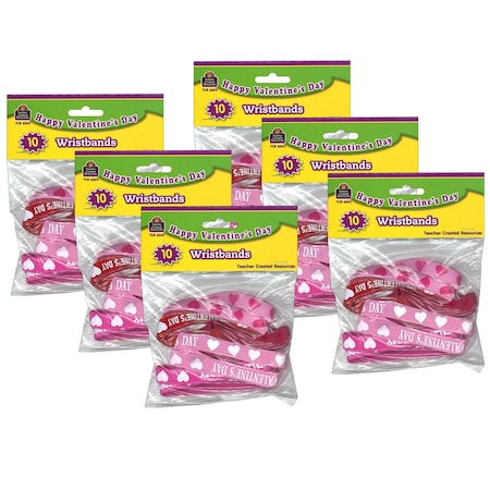 Teacher Created Resources Happy Valentines Day Wristbands, PK60 TCR6564